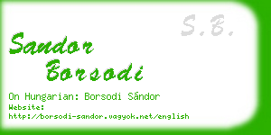 sandor borsodi business card